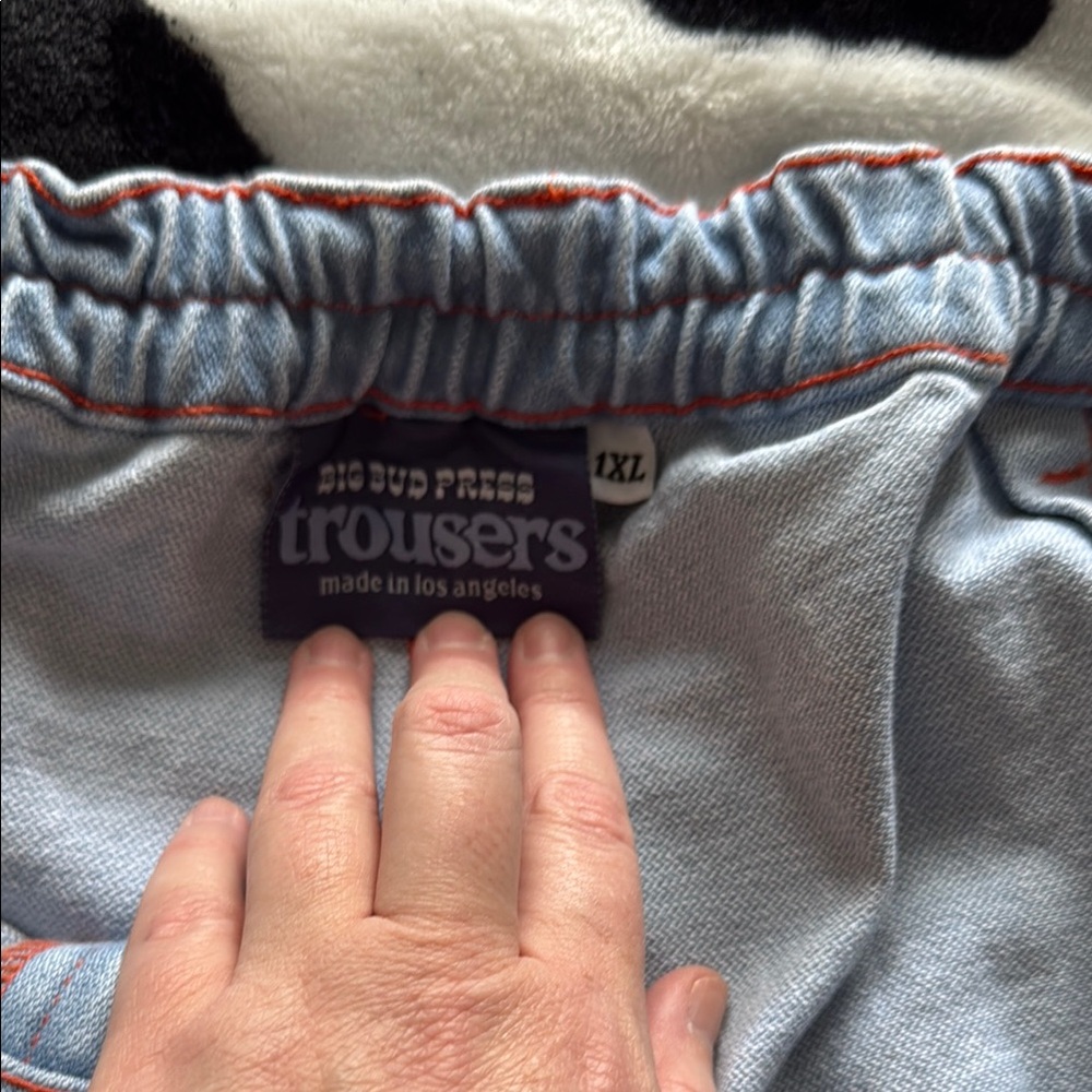 Big Bud Press Blue Jeans Trousers with Elastic Waist